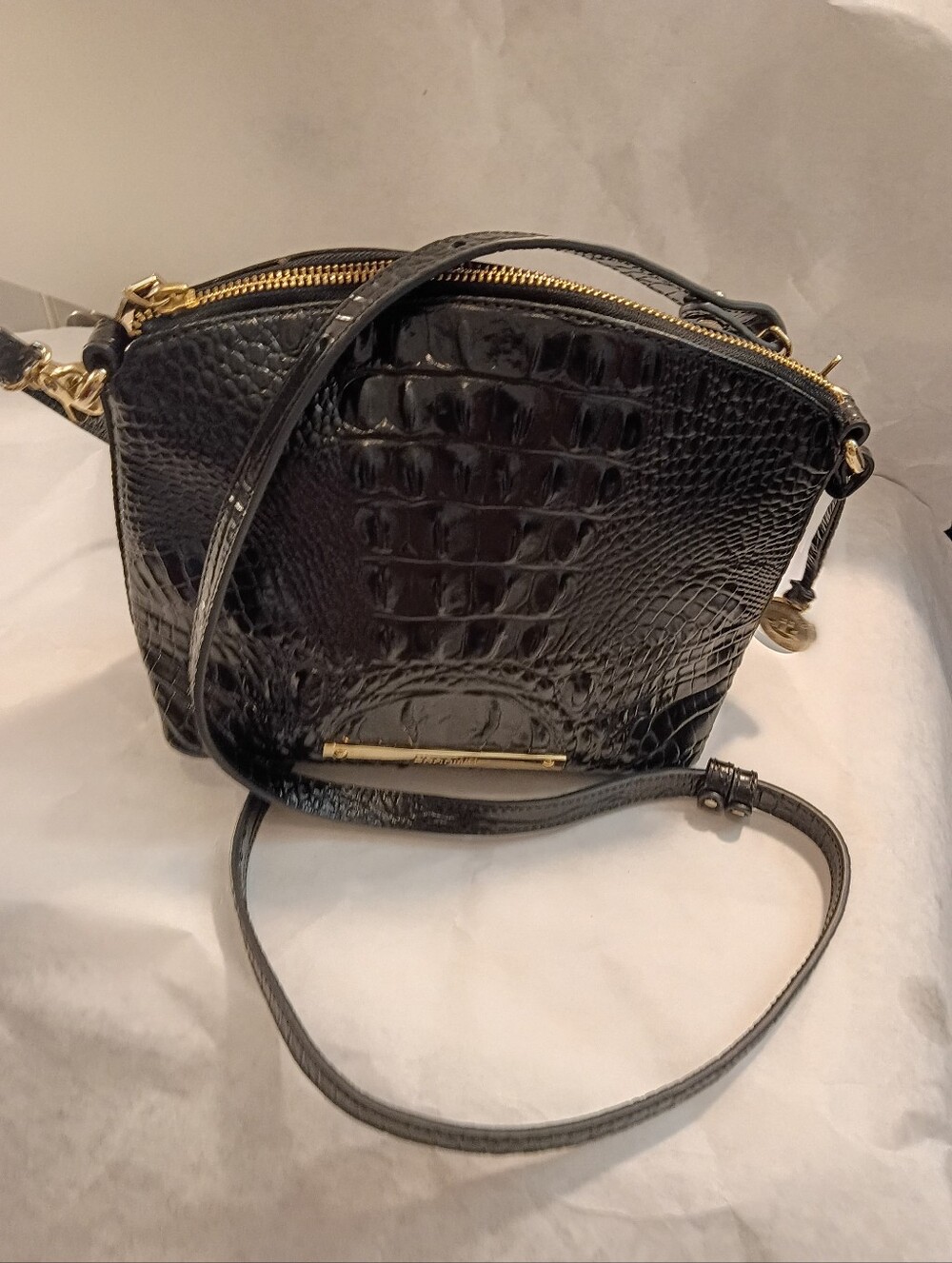 Brahmin Small Croc-Embossed Crossbody Bag - Picture 2 of 15